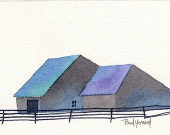 Barn 3-Print from an original watercolor painting