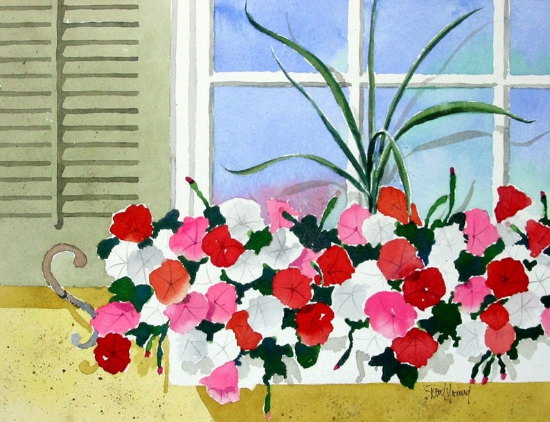 Flower box-Print from an original watercolor painting Bild 1