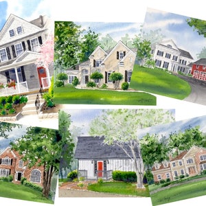 Custom 8x10 Watercolor Home/House Portrait Painting Art Commission-FREE SHIPPING image 1