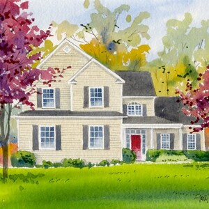 Custom 8x10 Watercolor Home/House Portrait Painting Art Commission-FREE SHIPPING image 2