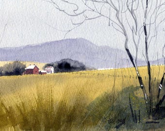 November Morning-Print from an original watercolor painting