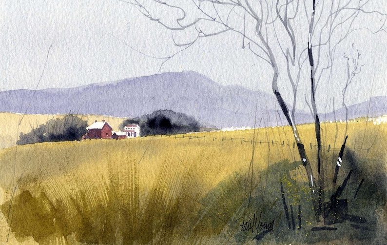 November Morning-Print from an original watercolor painting | Etsy