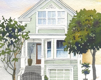 Custom 8x10 Watercolor Home/House Portrait Painting-FREE SHIPPING