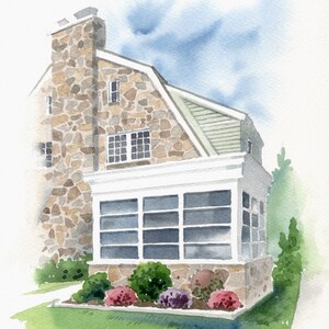 Custom 8x10 Watercolor Home/House Portrait Painting Art Commission-FREE SHIPPING image 4