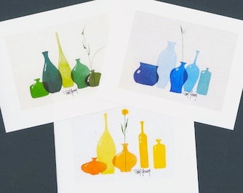 Note Cards-Bottles-printed from original watercolor paintings