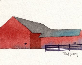 Barn 1-Print from an original watercolor painting