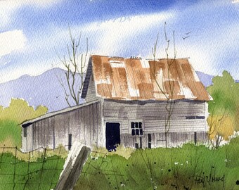 Old Shed-Print from an original watercolor painting