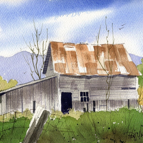 Old Shed-Print from an original watercolor painting