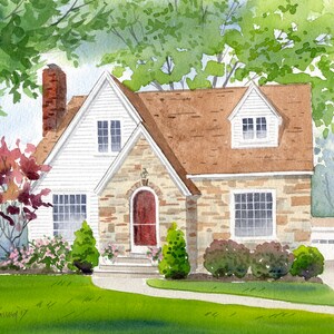 Custom 8x10 Watercolor Home/House Portrait Painting Art Commission-FREE SHIPPING image 5