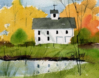 Carriage House-Print from an original watercolor painting