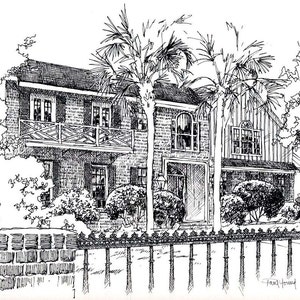 House Portrait Drawing Sketch Pen Ink-Any occasion Gift-FREE SHIPPING image 2