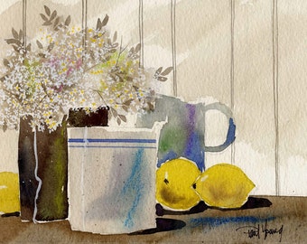 Country Still Life-Print from an original watercolor painting