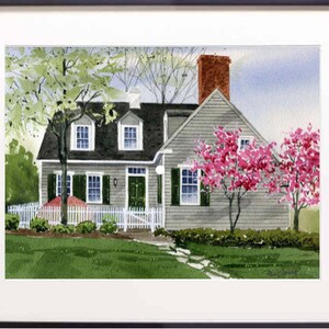 Custom 8x10 Watercolor Home/House Portrait Painting-FREE SHIPPING