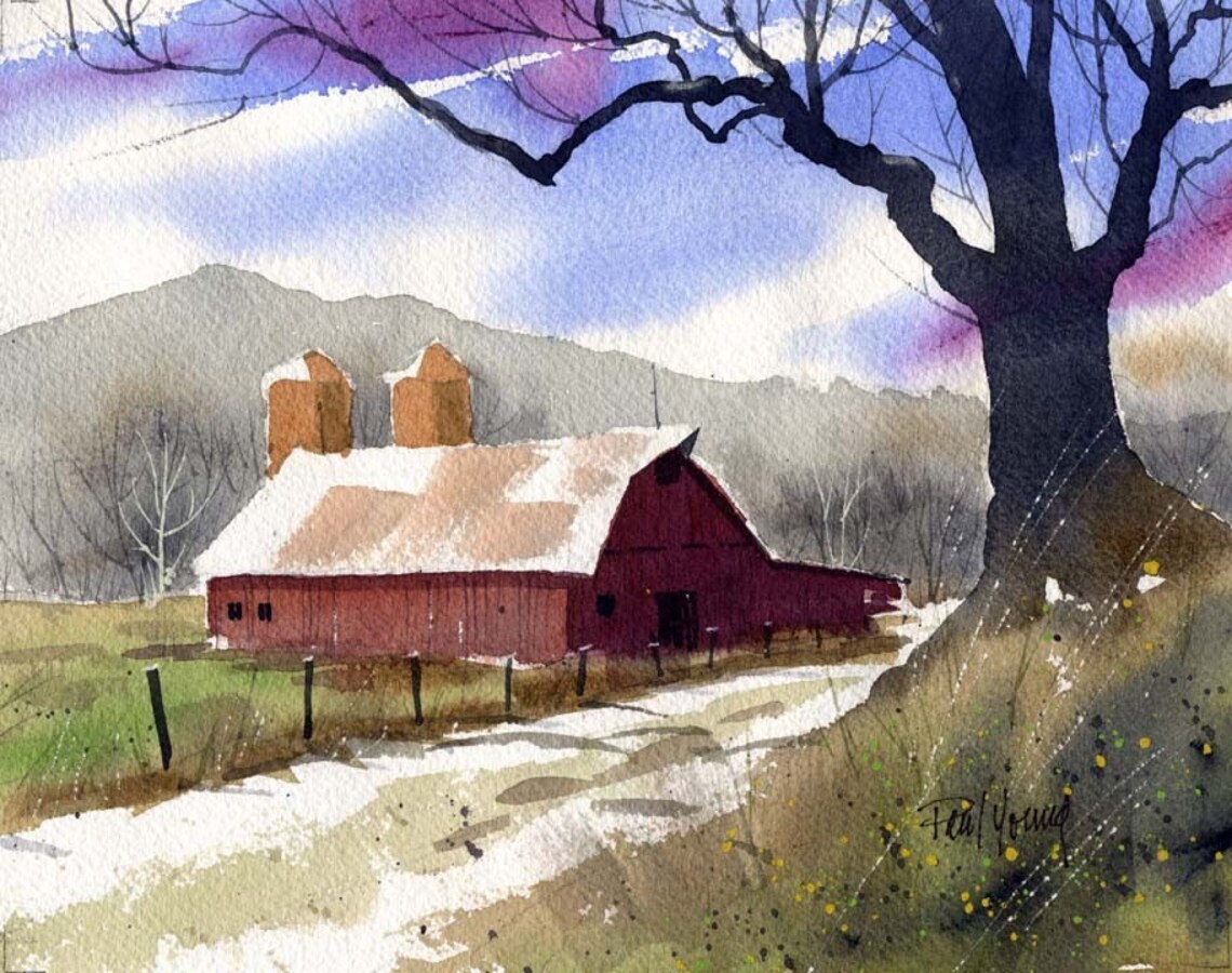 Old Barn-print of an Original Watercolor Painting - Etsy