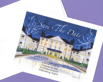Save the Date Wedding Venue Painting