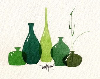 Greens-Print from an original watercolor painting