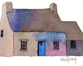 English Cottage 2-Print from an original watercolor painting