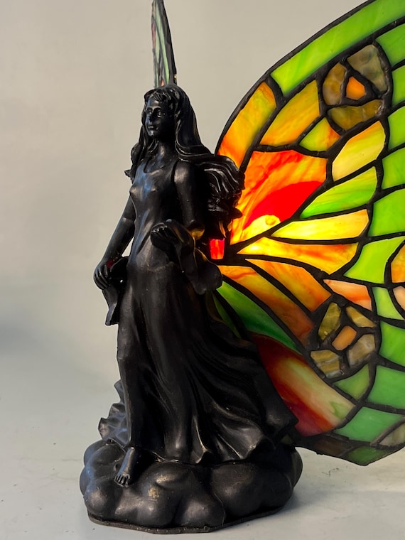 Fairy Girl Butterfly Tiffany Table Lamp, Home Decor, Handmade