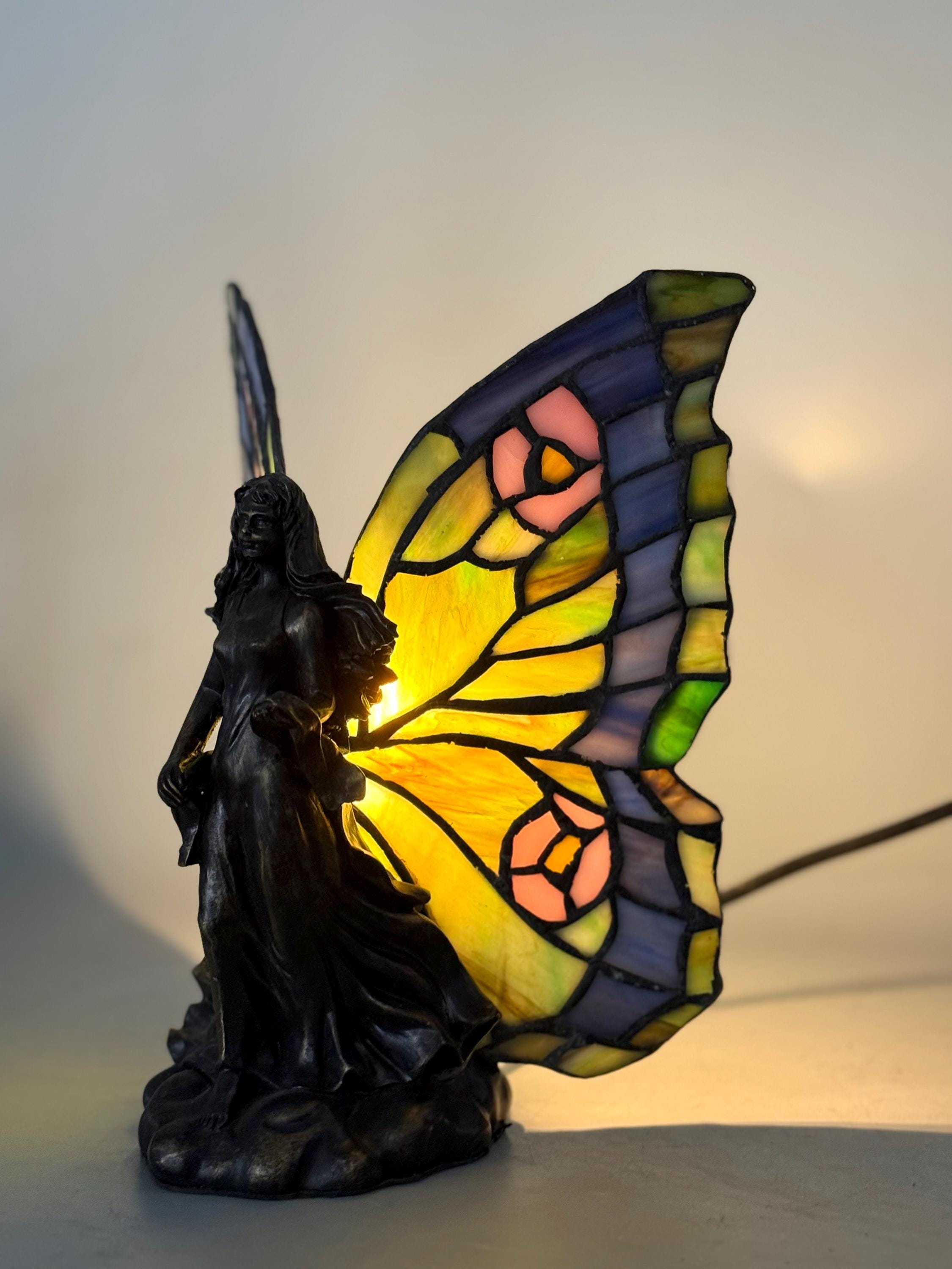 Fairy Girl Butterfly Tiffany Table Lamp, Home Decor, Handmade