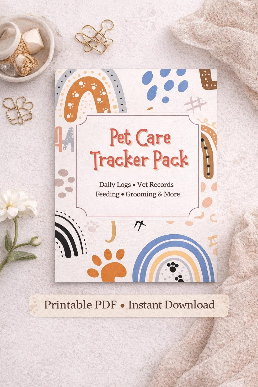 Pet Care Tracker Printable PDF | Pet Planner for Dogs | Feeding ...