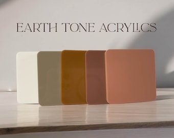 Earth Tone Acrylic Colors 1/8" Thick Acrylic Sheet Blanks, Ready for Laser Cutting, UV Printing Glowforge Sheet Sizes Laserable, Craft Blank