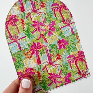 Preppy Christmas Presents Patterned Print, UV Printed Acrylic, Maker&#39;s Acrylic Craft Sheet Blanks, Laser Cutting Earrings/Signs/Jewelry