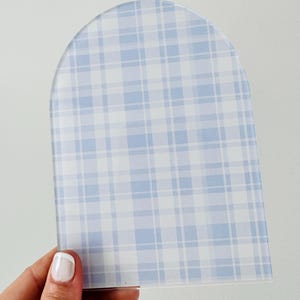 Karomuster in Vichy-Karo-Optik, blau, Chinoiserie-Stil, UV-Acrylglas, französische Bastelplattenrohlinge, Laserschneiden von Ohrringen/Schildern/Schmuck