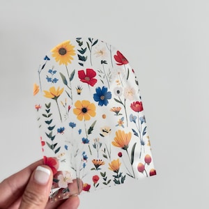 Print met wildebloemenpatroon, op maat gemaakte UV-geprinte acrylplaten, Franse ambachtelijke blanco's, lasergesneden klaar voor oorbellen en sieraden.