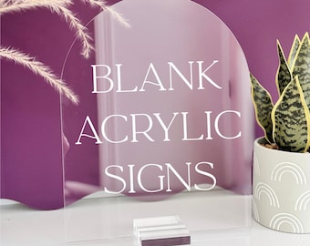 ARCH Blanks 1/8" Acrylic, Laser Cutting, UV Printing, DIY Bride Wedding Signs, Clear, Frosted, White, Black Laserable Craft Blank Table Sign