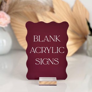 Letrero rectangular ondulado en blanco de acrílico de 1/8", cortado con láser, impresión UV, letreros de boda DIY para novias, transparente, blanco esmerilado, negro, apto para láser.