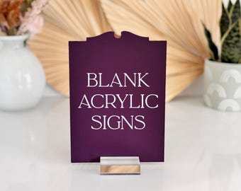 Scroll Arch Shaped Blank 1/8" Acrylic, Laser Cutting, UV Printing DIY Bride Wedding Signs, Clear, Frosted White Laserable Craft Table Sign