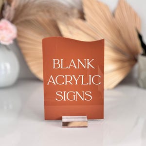 Curvy Rectangular Blank 1/8" Acrylic, Laser Cutting, UV Printing DIY Bride Wedding Signs, Clear, Frosted White Laserable Craft Table Sign