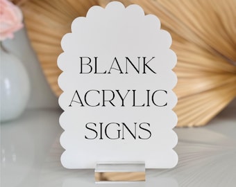 Scallop Arch Blank 1/8" Acrylic, Laser Cutting, UV Printing DIY Bride Wedding Signs, Clear, Frosted, White, Black Laserable Craft Table Sign