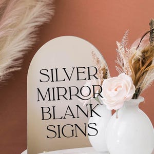 SilverMIRROR Arch Blanks 1/8" Silver or Rose Gold Mirror Acrylic, Laser Cutting, UV Printing, Glowforge Sheet Sizes, Laserable Craft Blank