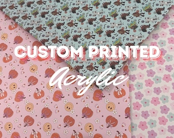 CUSTOM UV Printed Acrylic Sheet | Upload Your Design for Laser Cutting, Earrings, Signage & Crafts, Glowforge Craft Blank 12x18 or 18x24
