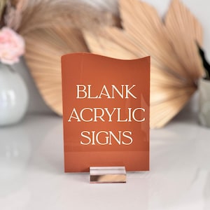 Letrero rectangular curvo en blanco de acrílico de 1/8", cortado con láser, impresión UV, letrero de boda DIY para novias, transparente, blanco esmerilado, letrero de mesa para manualidades apto para láser