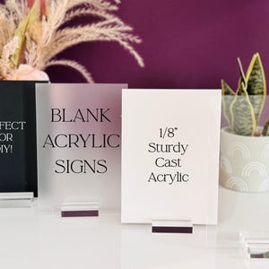 Rectangle Acrylic Blanks 1/8" Acrylic, Laser Cutting, UV Printing DIY Plaque Signs Clear Frosted White  Laserable Craft Blank Table Sign