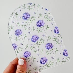 French Country Chinoiserie Purple Blue Hydrangea Patterned Print, UV Printed Acrylic/Craft Sheet Blanks/Laser Cutting Earrings/Signs/Jewelry