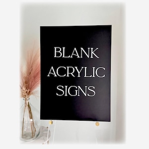 Letrero de bienvenida rectangular de acrílico en blanco de 1/8", acrílico, corte láser, impresión UV, bricolaje, novia, boda, blanco esmerilado transparente, apto para láser, manualidades en blanco