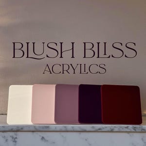 Soft Pink & Mauve Pink Tones Acrylic Colors 1/8" Thick Sheet Blanks, Laser Cutting, UV Printing Glowforge Sheet Sizes Laserable, Craft Blank