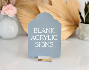 Elegant Arch Shaped Blank 1/8" Acrylic, Laser Cutting, UV Printing DIY Bride Wedding Signs, Clear, Frosted White Laserable Craft Table Sign