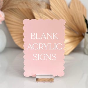 Scallop Rectangular Blank 1/8" Acrylic, Laser Cutting, UV Printing DIY Bride Wedding Signs, Clear, Frosted White Laserable Craft Table Sign