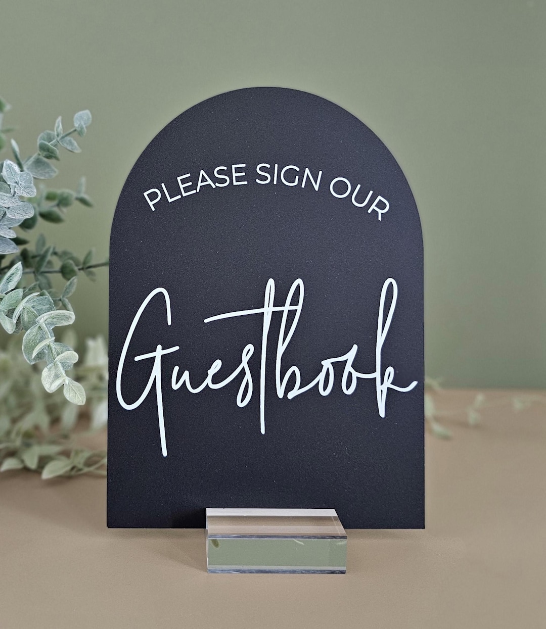 OVERSTOCK SALE ARCH 5x7 Please Sign Our Guestbook Wedding Sign Black ...