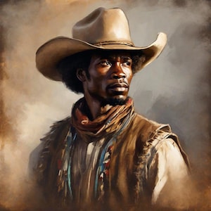 Schwarzer Cowboy Poster Wandkunst, Vintage Western, Americana Wandkunst, Wilder Westen Kunst, Cowboy Geschichte, Country Western Poster Digitaler Download