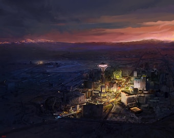 New Vegas Illustrated Print