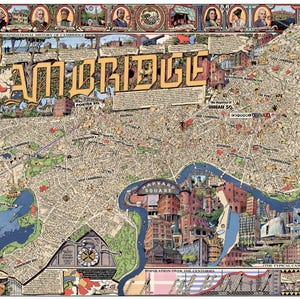 Cambridge MA Pictorial Map