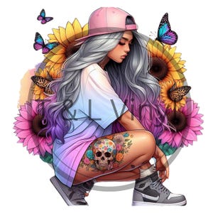 Pastel Tattoo girl  Clip art T shirt png  Adult Shirt Design Attitude Png, Clip art png, sublimation clip art, DTF clip art , uvdtf clipart