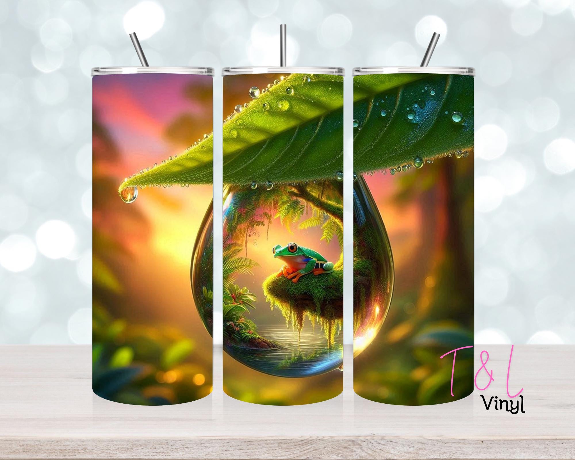 Frog 20oz Tumbler Wrap Full Sublimation Vinyl Design Template Png ...