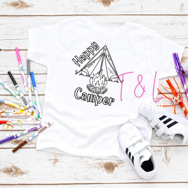 Coloring for a Camp Shirt Etsy
