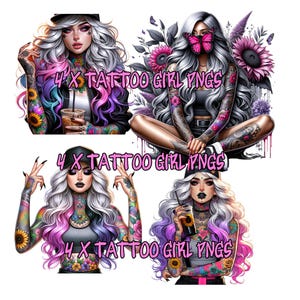 Tattoo Girl Clip art T shirt png  Adult Shirt Design Attitude Png, Clip art png, sublimation clip art, DTF clip art , uvdtf clipart
